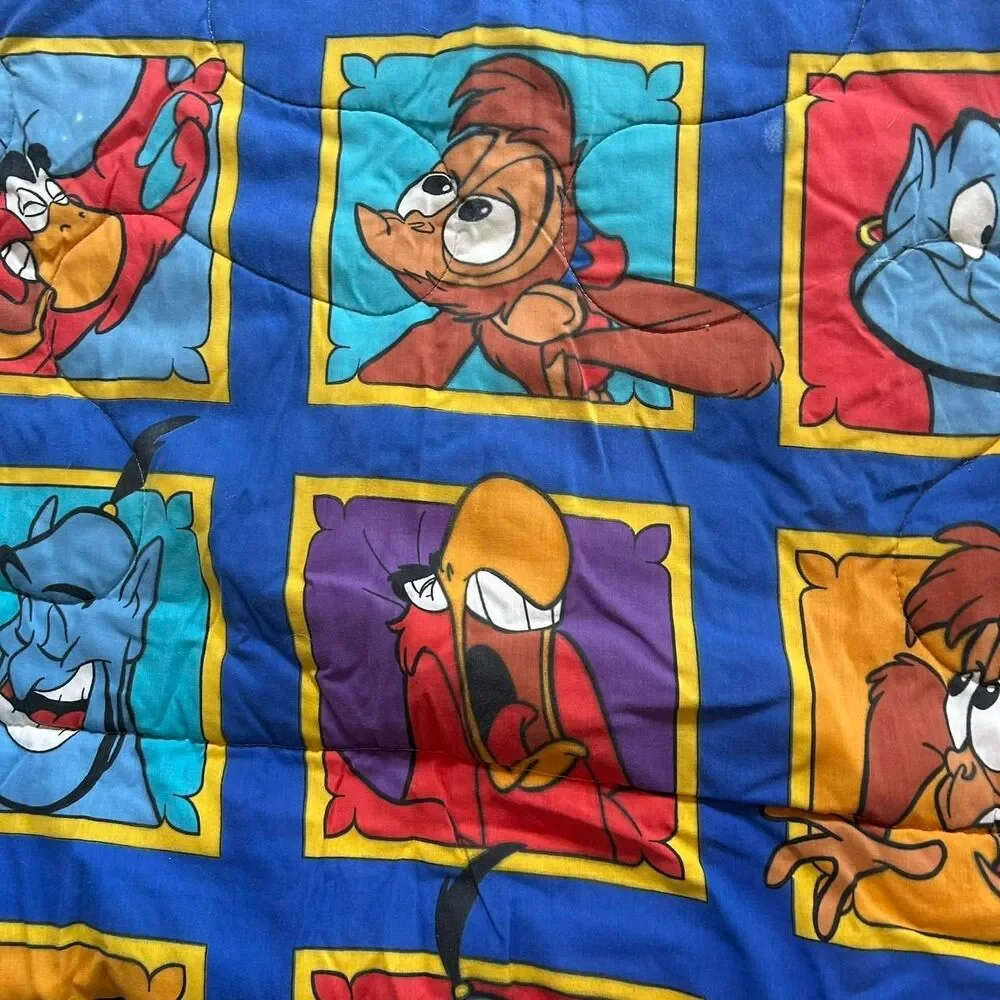 1990s Disney Aladdin Genie Comforter Double-Sided Twin Vintage retro